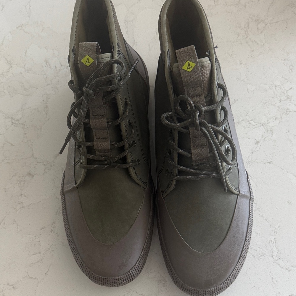 Mens Sperry Olive Green Halyard Storm Boots 13